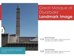Great mosque of diyarbakir landmark image powerpoint presentation ppt template