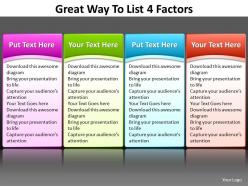 Great way to list 4 factors editable powerpoint 6