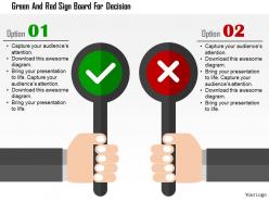 Green and red sign board for decision flat powerpoint design