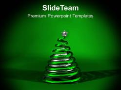 Green and silver christmas ornament powerpoint templates ppt backgrounds for slides 1113
