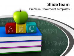 Green apple and abc cubes powerpoint templates ppt themes and graphics 0213