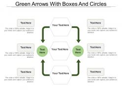 Green arrows with boxes and circles