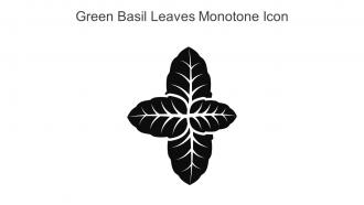 Green Basil Leaves Monotone Icon In Powerpoint Pptx Png And Editable Eps Format