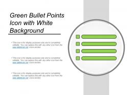 Green bullet points icon with white background