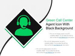 Green call center agent icon with black background