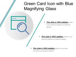 Green card icon with blue magnifying glass