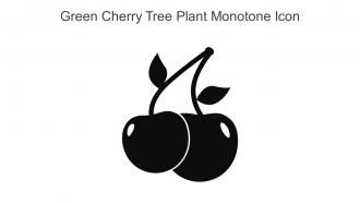 Green Cherry Tree Plant Monotone Icon In Powerpoint Pptx Png And Editable Eps Format