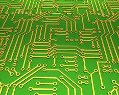 Green circuit for device stock photo