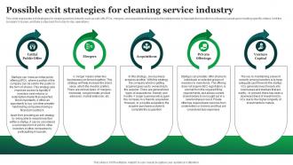 Green Cleaning Business Plan Possible Exit Strategies For Cleaning Service Industry BP SS