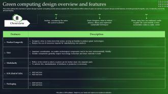 Green Cloud Computing V2 Green Computing Design Overview And Features