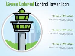 Green colored control tower icon