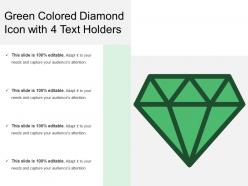 Green colored diamond icon with 4 text holders