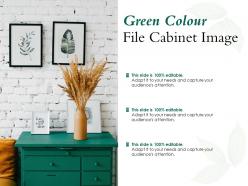 Green colour file cabinet image
