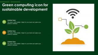 Green Computing Icon For Sustainable Development