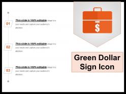 Green dollar sign icon presentation examples