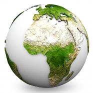 Green earth globe graphic stock photo
