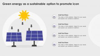 Green Energy As A Sustainable Option To Promote Icon