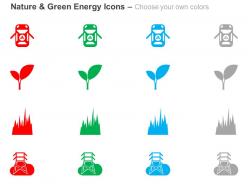 Green energy car power plant ppt icons graphics