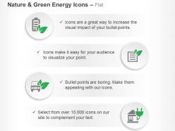 Green energy cell car fuel power source ppt icons graphics