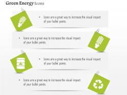 Green Energy Icons Cfl Recycle And Waste Management Editable Icons