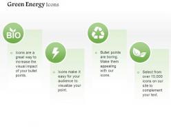 Green energy icons with text boxes editable icons