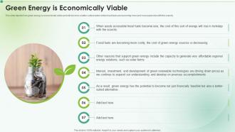 Green Energy Is Economically Viable Clean Energy Ppt Powerpoint Presentation Icon Deck