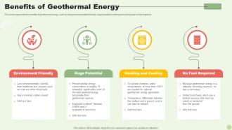 Green Energy Resources Benefits Of Geothermal Energy Ppt Slides Background Designs