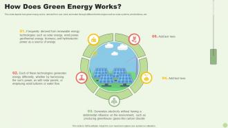Green Energy Resources How Does Green Energy Works Ppt Slides Templates