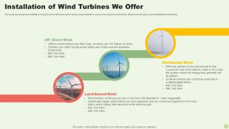 Green Energy Resources Installation Of Wind Turbines We Offer Ppt Slides Design Ideas
