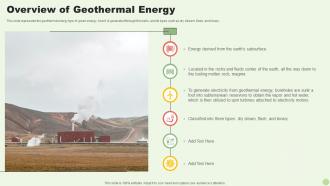 Green Energy Resources Overview Of Geothermal Energy Ppt Slides Clipart Images