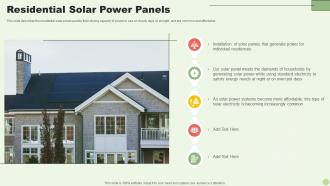 Green Energy Resources Residential Solar Power Panels Ppt Slides Design Inspiration