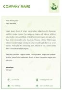 Green environment one page letterhead design template