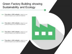 Green factory building showing sustainability and ecology