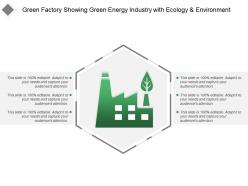 Green factory showing green energy industry with ecology and environment