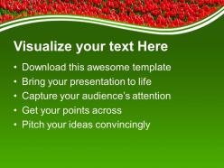 Green fields of red tulips powerpoint templates ppt backgrounds for slides 0213