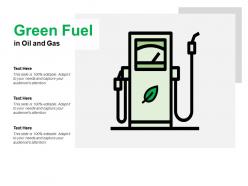 Green fuel in oil and gas
