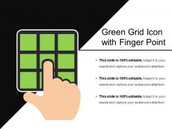 Green Grid Icon With Finger Point