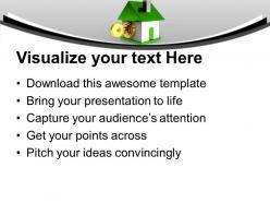 Green house with security key safety powerpoint templates ppt themes and graphics 0213