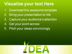 Green idea grows nature powerpoint templates and powerpoint backgrounds 0211