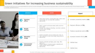 Green Initiatives For Increasing Business Sustainability Creating Sustaining Competitive Advantages