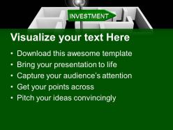 Green investment board in labyrinth powerpoint templates ppt themes and graphics 0213