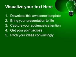 Green light eco bulb environment powerpoint templates and powerpoint backgrounds 0511