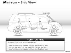 Green minivan side view powerpoint presentation slides