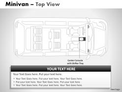 Green minivan top view powerpoint presentation slides
