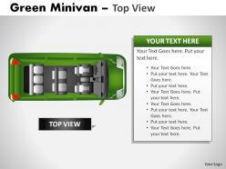 Green minivan top view powerpoint presentation slides
