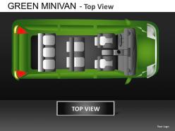 Green minivan top view powerpoint presentation slides db