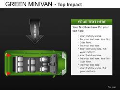 Green minivan top view powerpoint presentation slides db
