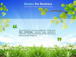 Green nature effect background and sky for business quotes powerpoint slides