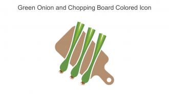 Green Onion And Chopping Board Colored Icon In Powerpoint Pptx Png And Editable Eps Format