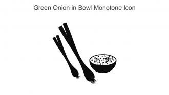 Green Onion In Bowl Monotone Icon In Powerpoint Pptx Png And Editable Eps Format